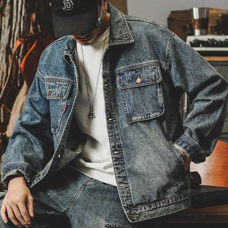 Quality Winter Clothing Jacket - อินเทรนด์หลวม DENIM แจ็คเก็ต Man Cargo เสื้อคาวบอยสําหรับชายเสื้อผ้าคุณภาพสูงความงามบุรุษ
