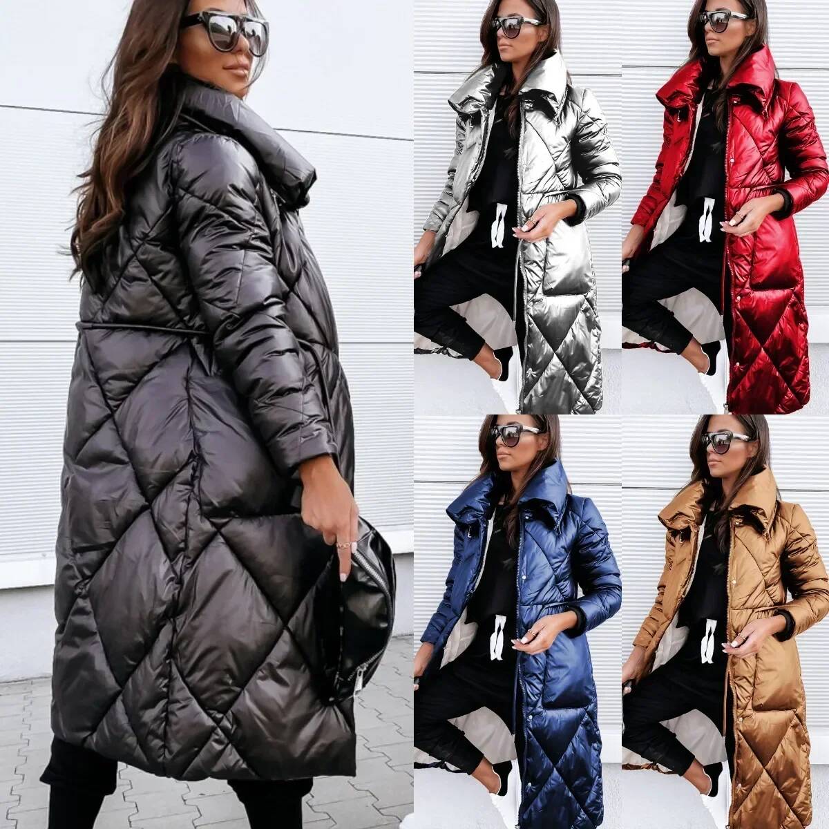 Winter Clothing Taiwan - เสื้อแจ็คเก็ตผ้าฝ้ายบุนวมสำหรับผู้หญิง แขนยาว ซิปหน้า สไตล์พาร์กา สำหรับฤดูใบไม้ร่วงและฤดูหนาว