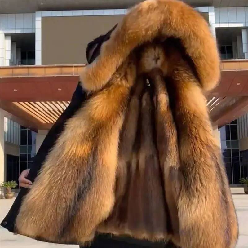 Winter Clothing Taiwan - เสื้อแจ็คเก็ตดาวน์ลำลองสำหรับผู้ชาย ฤดูหนาว ปี 2025 พร้อมขนฟ็อกซ์ เสื้อโค้ทผู้ชาย