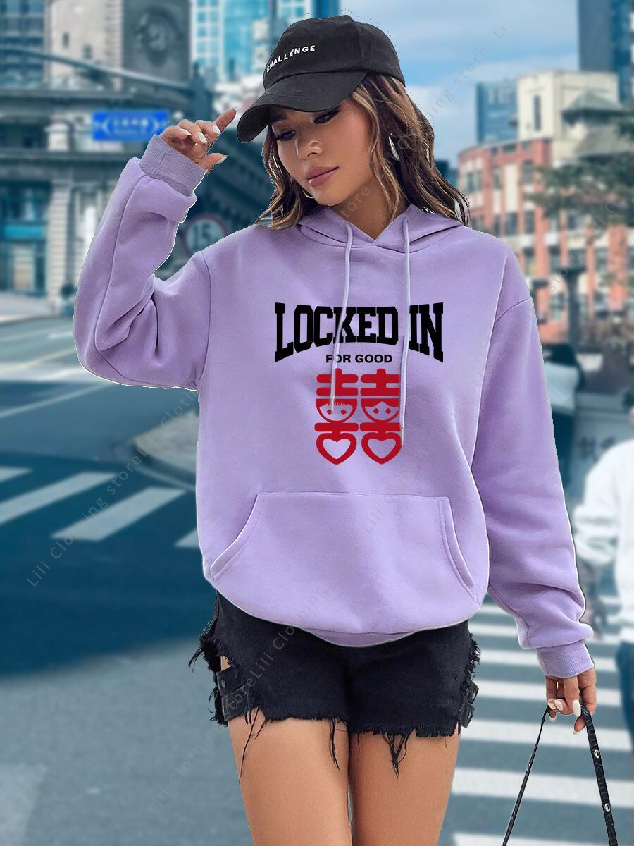 Winter Clothing Aesthetic - เสื้อฮู้ดพิมพ์ลายตลกสำหรับผู้หญิง เสื้อท็อปปี 2026 เสื้อสเวตเชิ้ตใหม่ สไตล์ Aesthetic