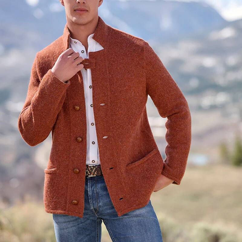 Winter Clothing Taiwan - เสื้อสูทคอปกตั้งแบบลำลองสไตล์เรโทรติดกระดุม ชุดสูทแฟชั่นสำหรับผู้ชาย เสื้อเบลเซอร์ เสื้อผ้าผู้ชาย