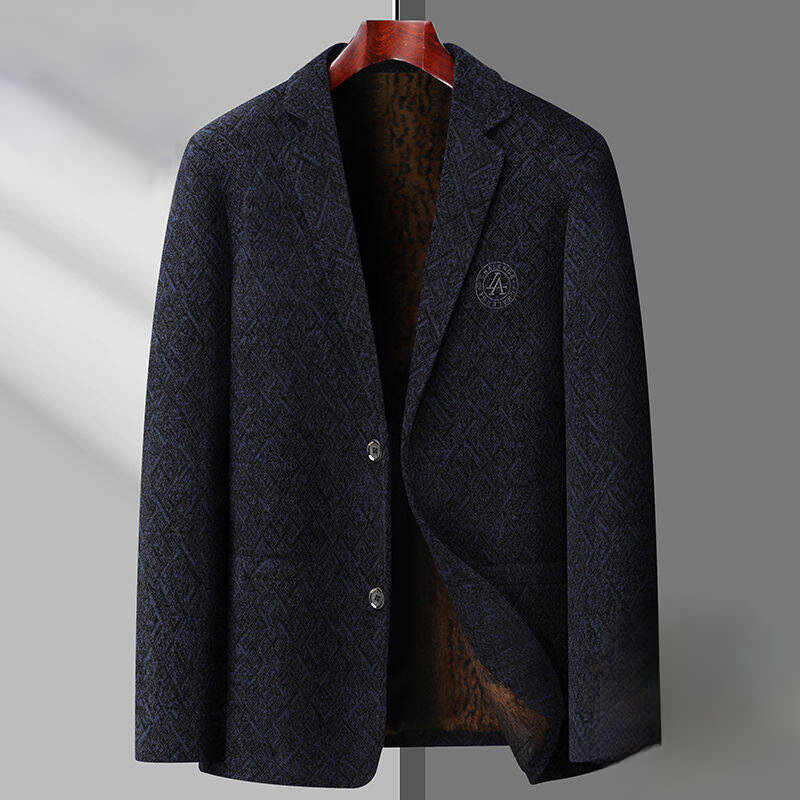 Quality Winter Clothing Jacket - เสื้อสูทขนแกะอบอุ่นสำหรับผู้ชายฤดูใบไม้ร่วงฤดูหนาวใหม่เสื้อสูททรงสลิมฟิตเสื้อเบลเซอร์เสื้อผ้าผู้ชายไซส์4