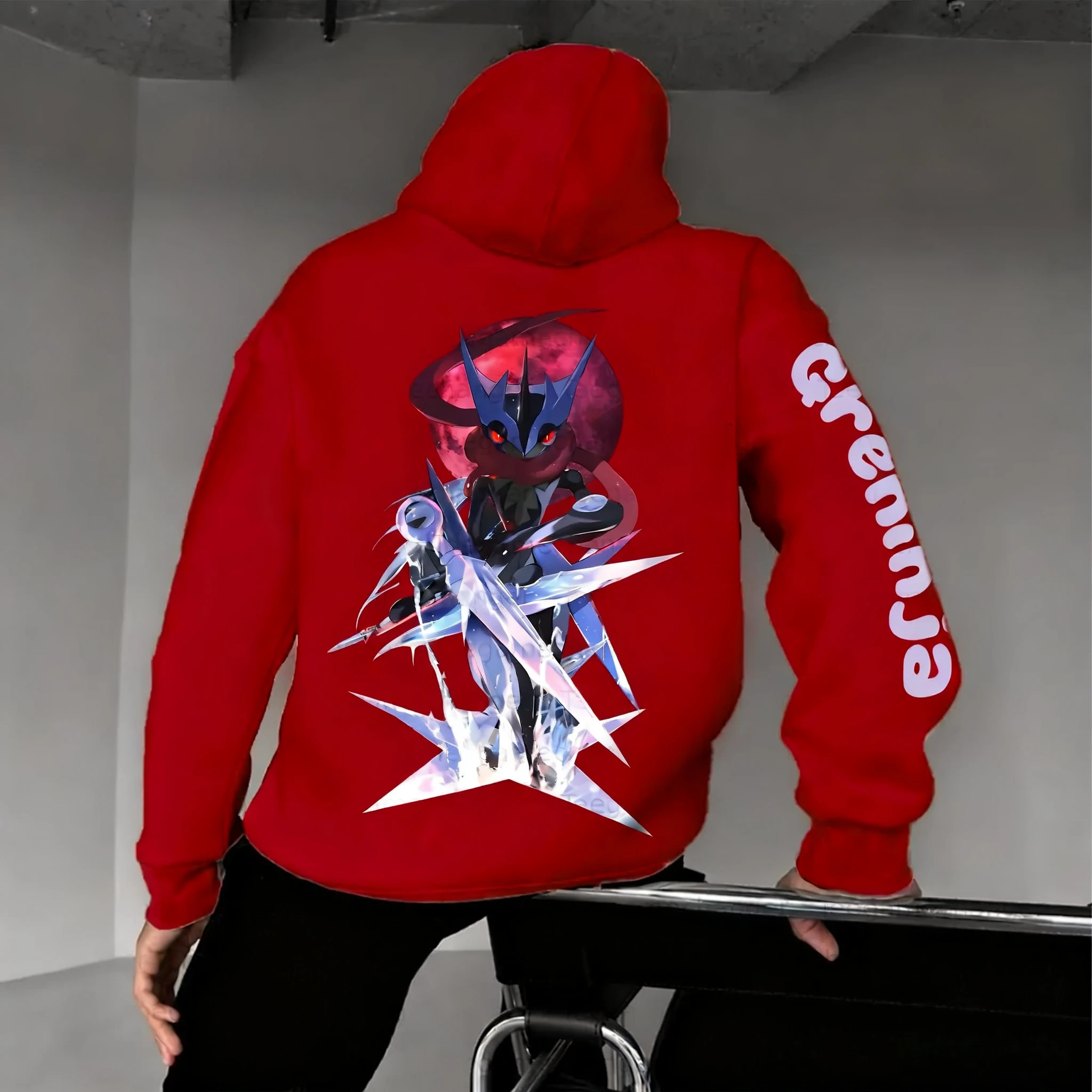 Winter Clothing Brand - เสื้อฮู้ดลายโปเกมอน กรีนจินจา คอลเลคชั่นพิเศษ ฤดูใบไม้ร่วง/ฤดูหนาว 2026 สไตล์ฮาราจูกุ