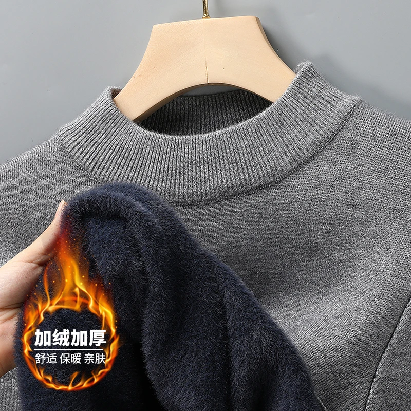 Winter Clothing Brand - เสื้อสเวตเตอร์คอเต่าครึ่งตัว แขนยาว ผ้าถัก สีพื้น แบรนด์ดังสำหรับผู้ชาย สไตล์ลำลอง