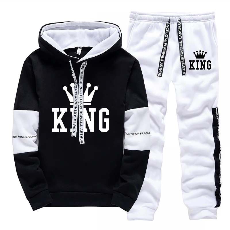 Winter Clothing Outdoor - ชุดวอร์ม King Printing สำหรับผู้ชาย เสื้อฮู้ดลำลองสำหรับกิจกรรมกลางแจ้ง กีฬา