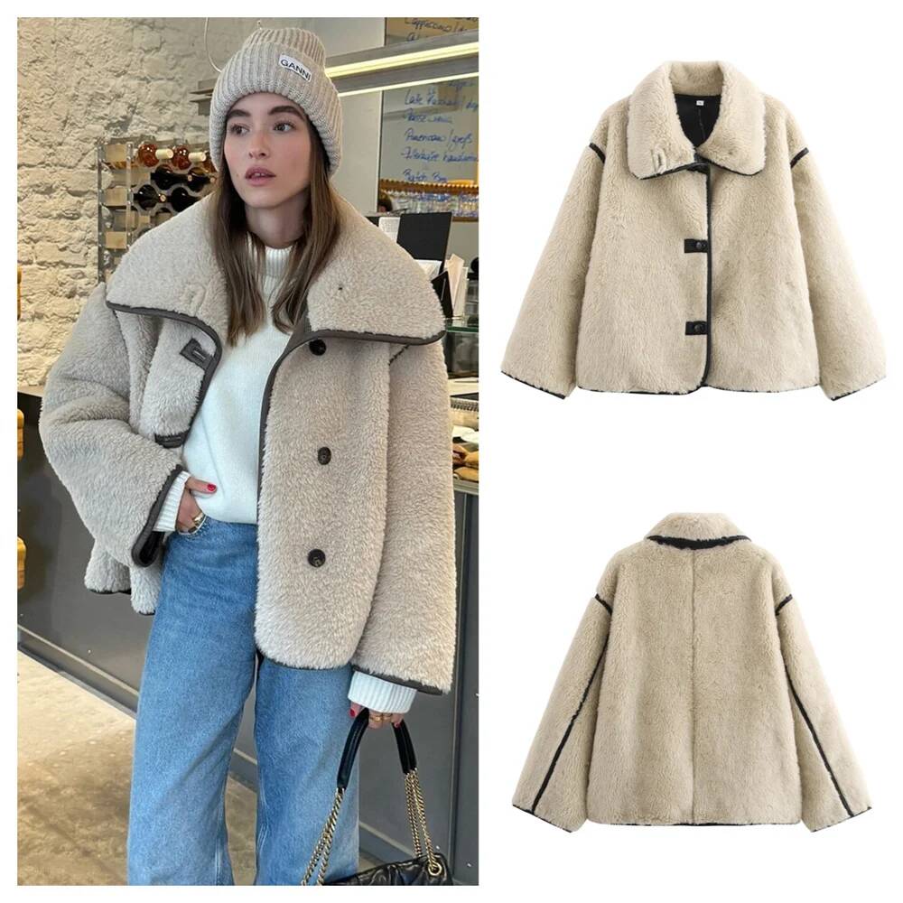 เสื้อแจ็คเก็ตขนแกะเทียม คอปกพั - Winter Clothing Taiwan บทวิจารณ์และราคา