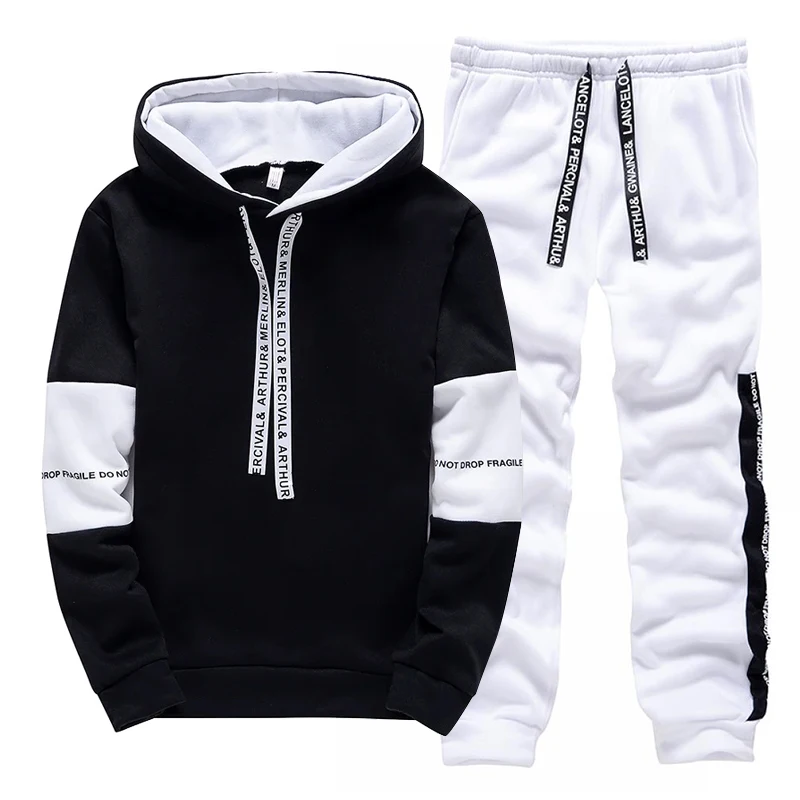 ชุดวอร์มผู้ชายสีขาวดำ แฟชั่นลำ - Winter Clothing Outdoor บทวิจารณ์และราคา